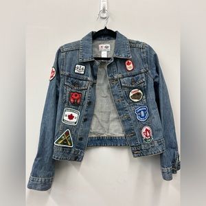 VINTAGE Hudson’s Bay 2012 Olympic Canada Patch Denim Jacket